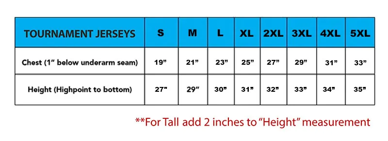 2026 jersey size chart