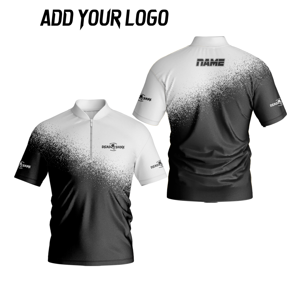 Black and White Custom Billiards Jersey